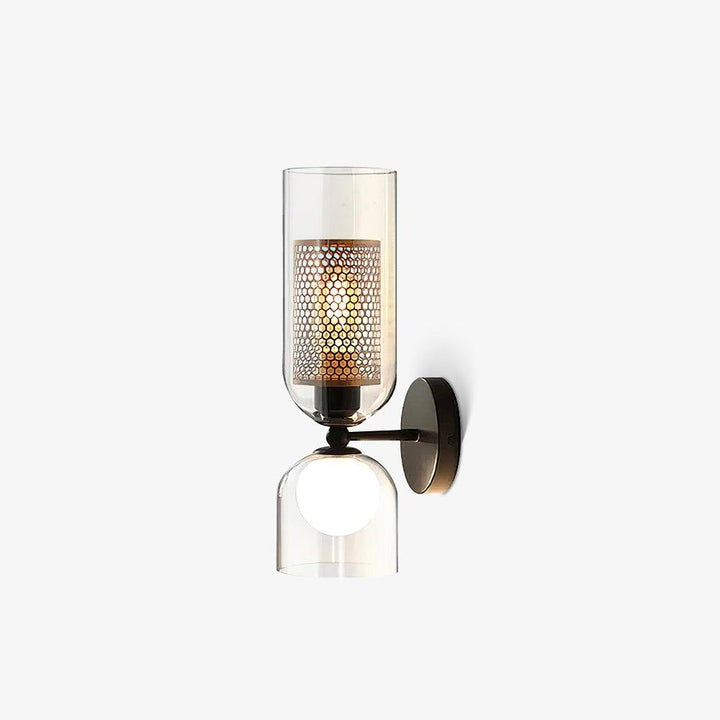 Adjustable Dual-Head Black Glass Wall Sconce