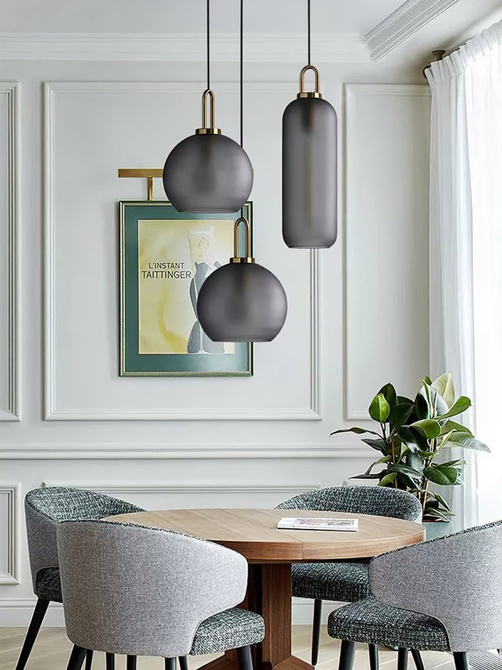 Adjustable Glass Pendant Light in Copper – LED & Edison Compatible