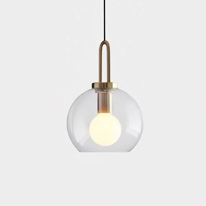Adjustable Glass Pendant Light in Copper – LED & Edison Compatible