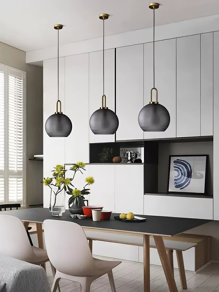 Adjustable Glass Pendant Light in Copper – LED & Edison Compatible