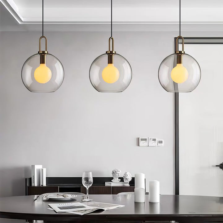 Adjustable Glass Pendant Light in Copper – LED & Edison Compatible
