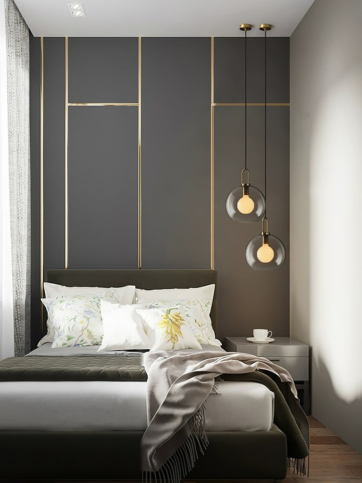 Adjustable Glass Pendant Light in Copper – LED & Edison Compatible