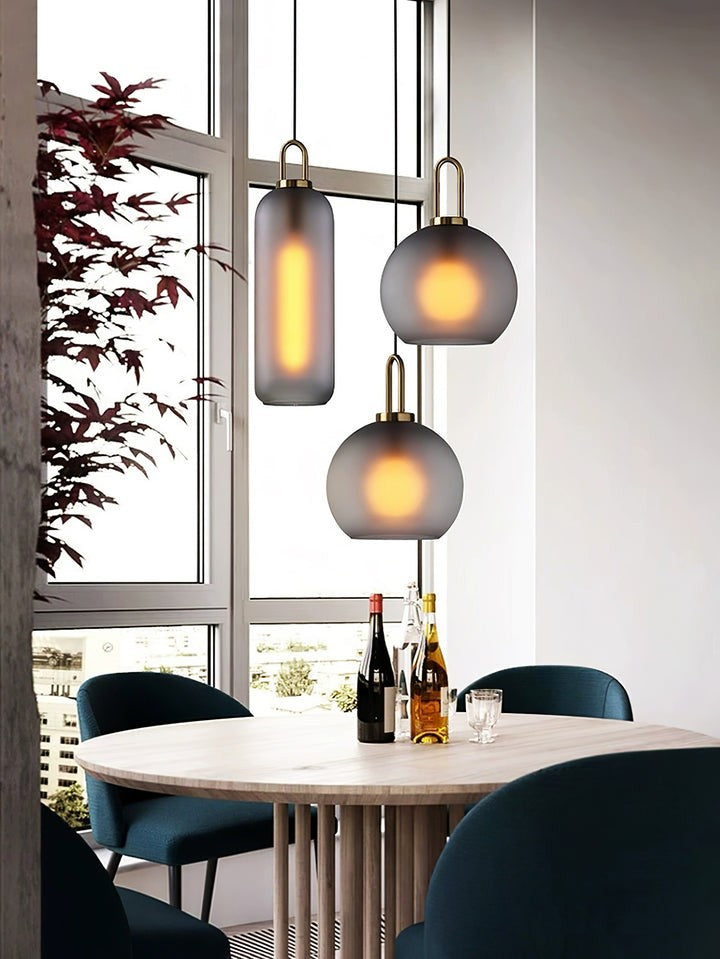 Adjustable Glass Pendant Light in Copper – LED & Edison Compatible