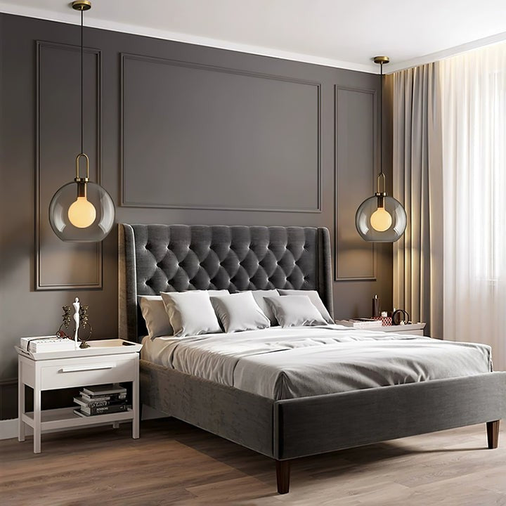 Adjustable Glass Pendant Light in Copper – LED & Edison Compatible