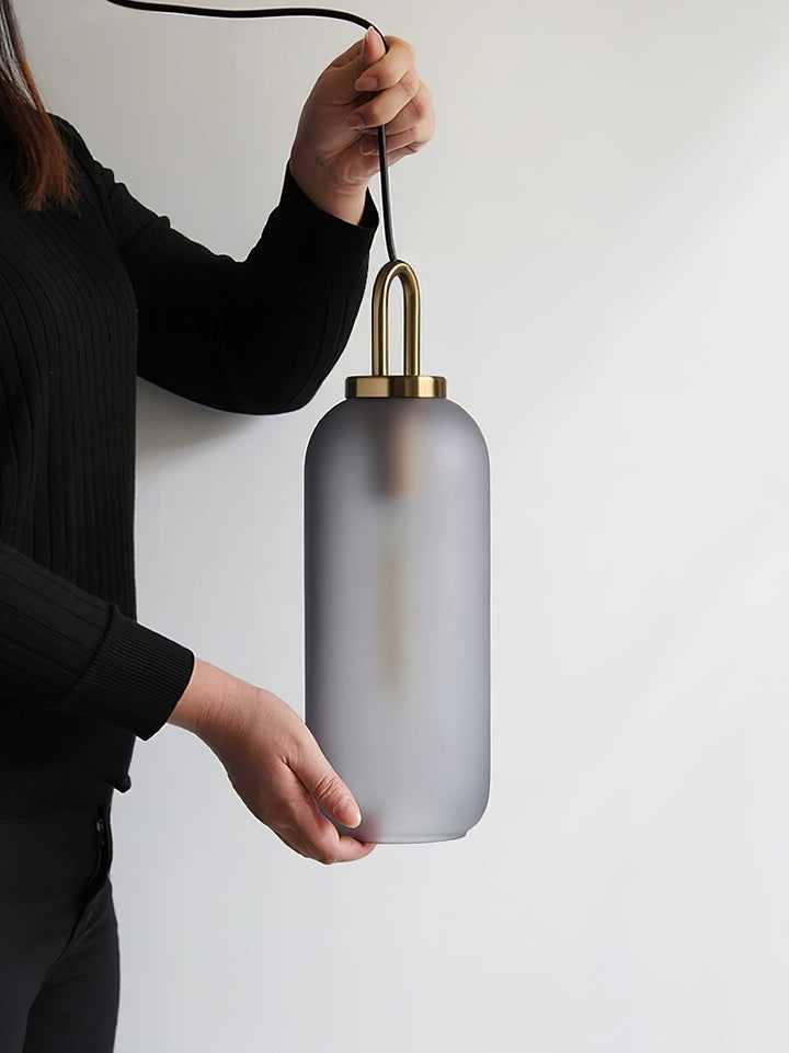 Adjustable Glass Pendant Light in Copper – LED & Edison Compatible