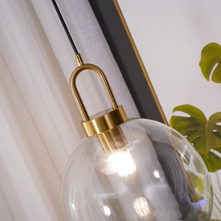 Adjustable Glass Pendant Light in Copper – LED & Edison Compatible