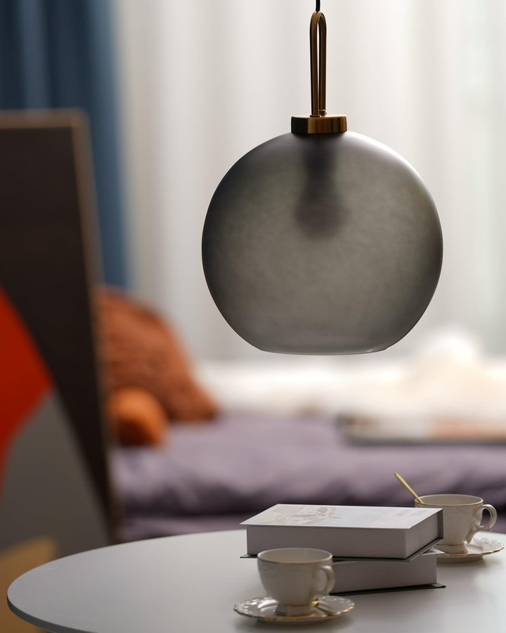 Adjustable Glass Pendant Light in Copper – LED & Edison Compatible