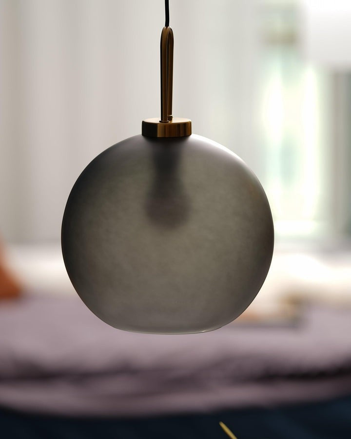 Adjustable Glass Pendant Light in Copper – LED & Edison Compatible