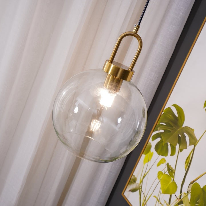 Adjustable Glass Pendant Light in Copper – LED & Edison Compatible