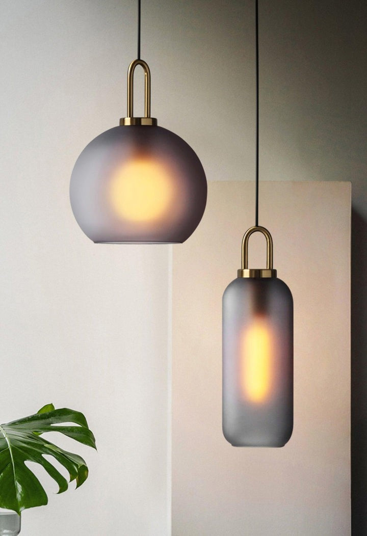 Adjustable Glass Pendant Light in Copper – LED & Edison Compatible
