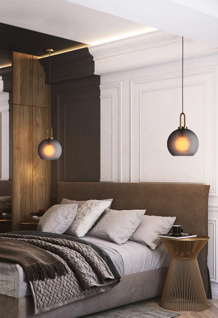 Adjustable Glass Pendant Light in Copper – LED & Edison Compatible