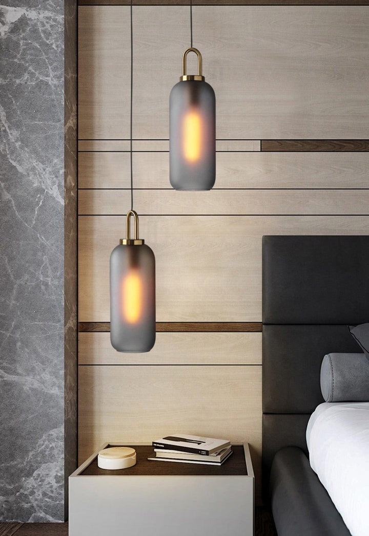 Adjustable Glass Pendant Light in Copper – LED & Edison Compatible