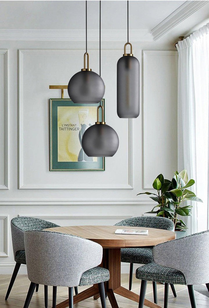 Adjustable Glass Pendant Light in Copper – LED & Edison Compatible
