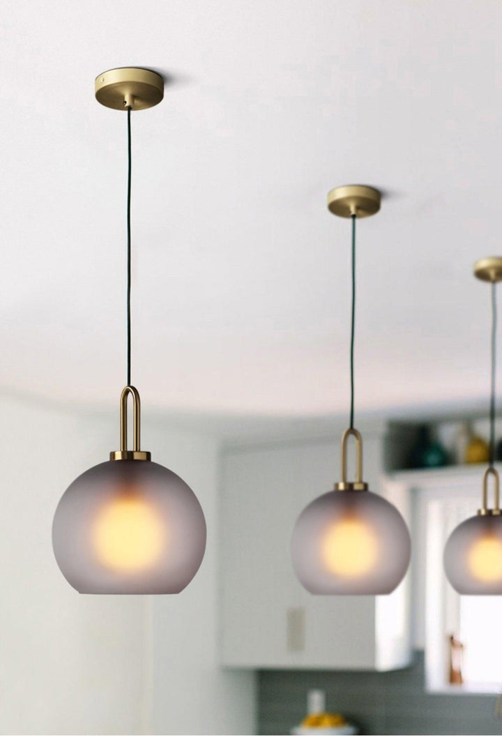 Adjustable Glass Pendant Light in Copper – LED & Edison Compatible