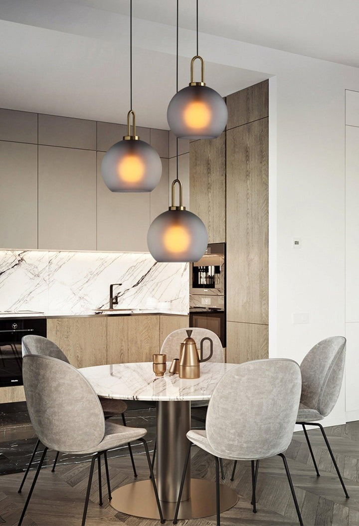 Adjustable Glass Pendant Light in Copper – LED & Edison Compatible