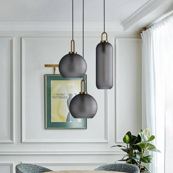 Adjustable Glass Pendant Light in Copper – LED & Edison Compatible