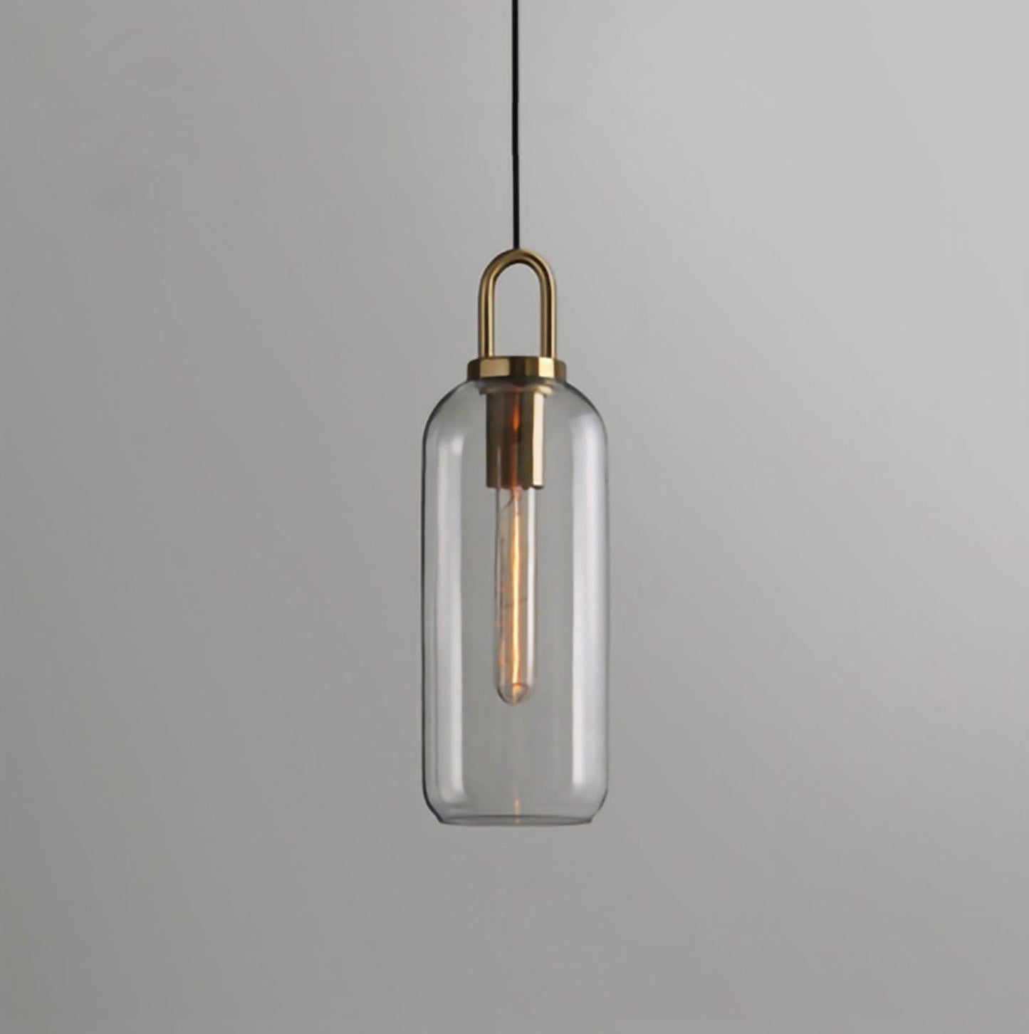 Adjustable Glass Pendant Light in Copper – LED & Edison Compatible
