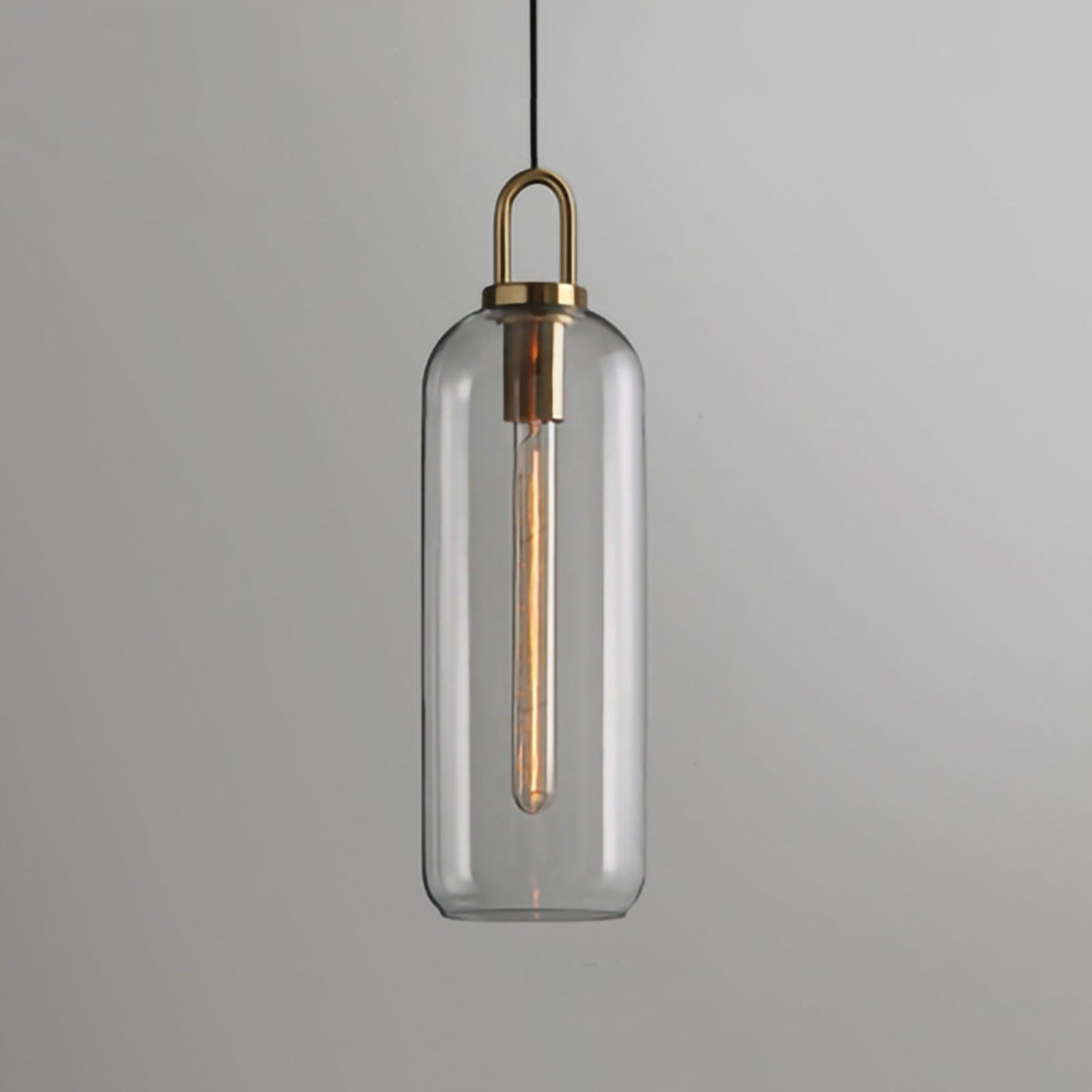 Adjustable Glass Pendant Light in Copper – LED & Edison Compatible