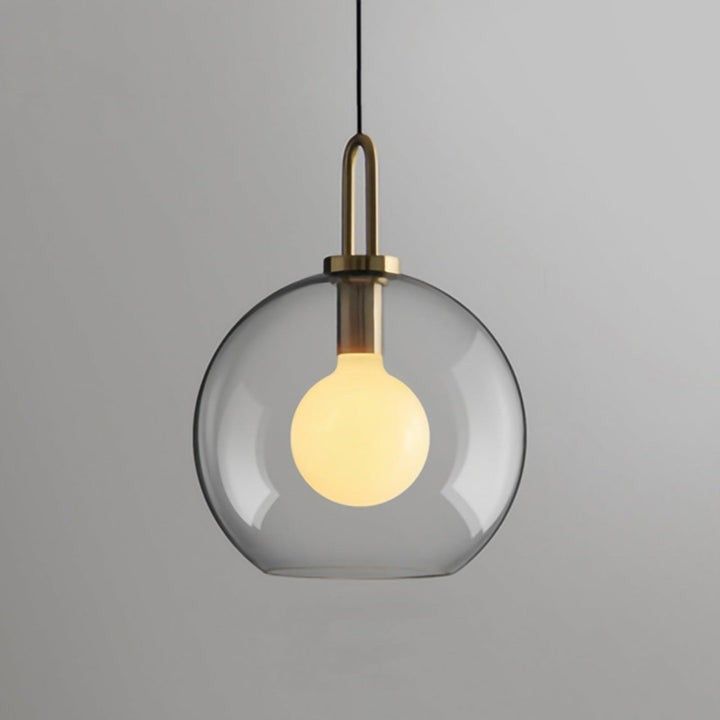 Adjustable Glass Pendant Light in Copper – LED & Edison Compatible