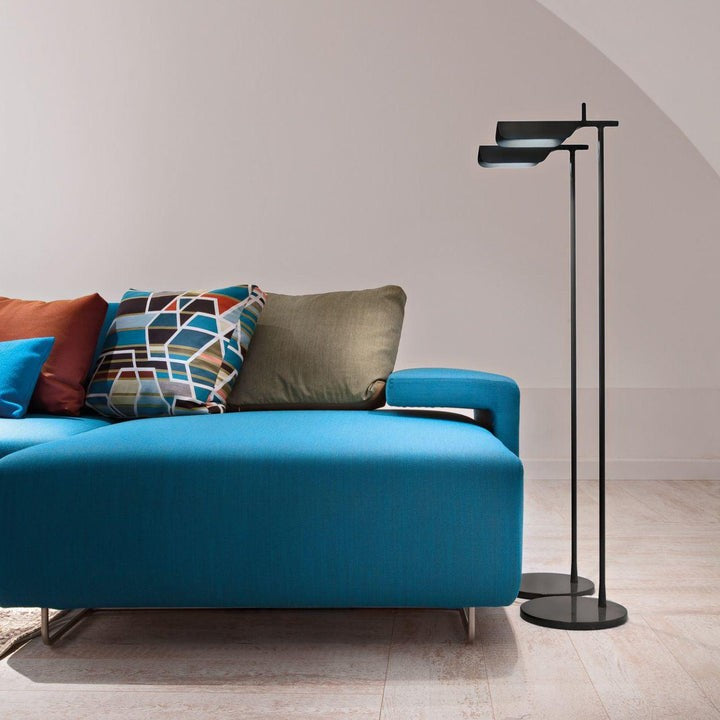 Adjustable Pivot LED Floor Lamp with Disc Base