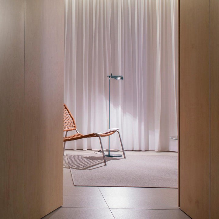 Adjustable Pivot LED Floor Lamp with Disc Base