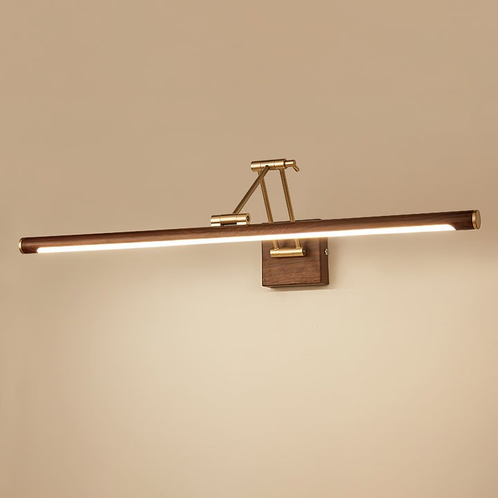 Adjustable Walnut Finish Linear LED Wall Light