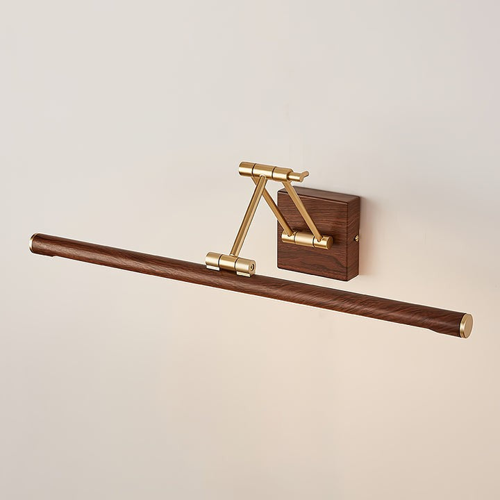 Adjustable Walnut Finish Linear LED Wall Light