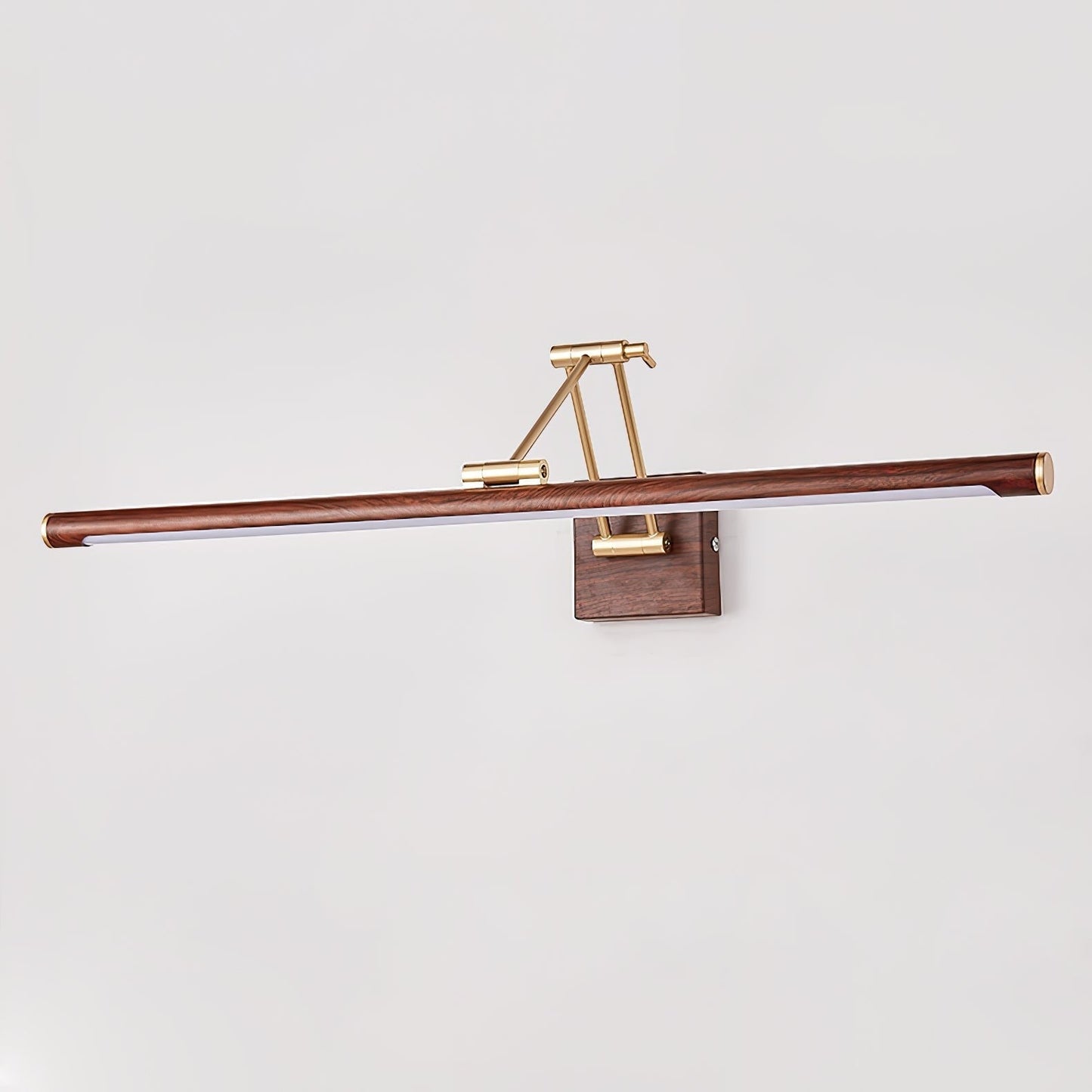 Adjustable Walnut Finish Linear LED Wall Light