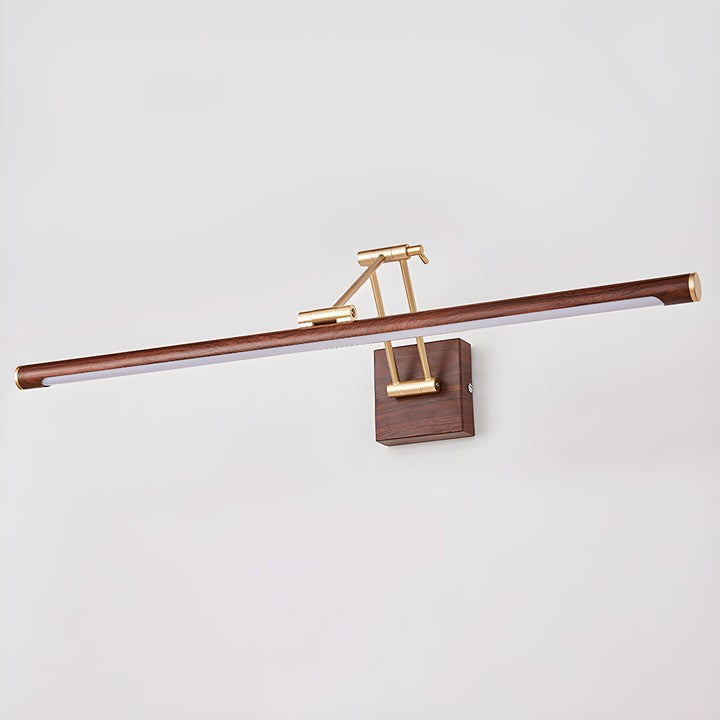 Adjustable Walnut Finish Linear LED Wall Light