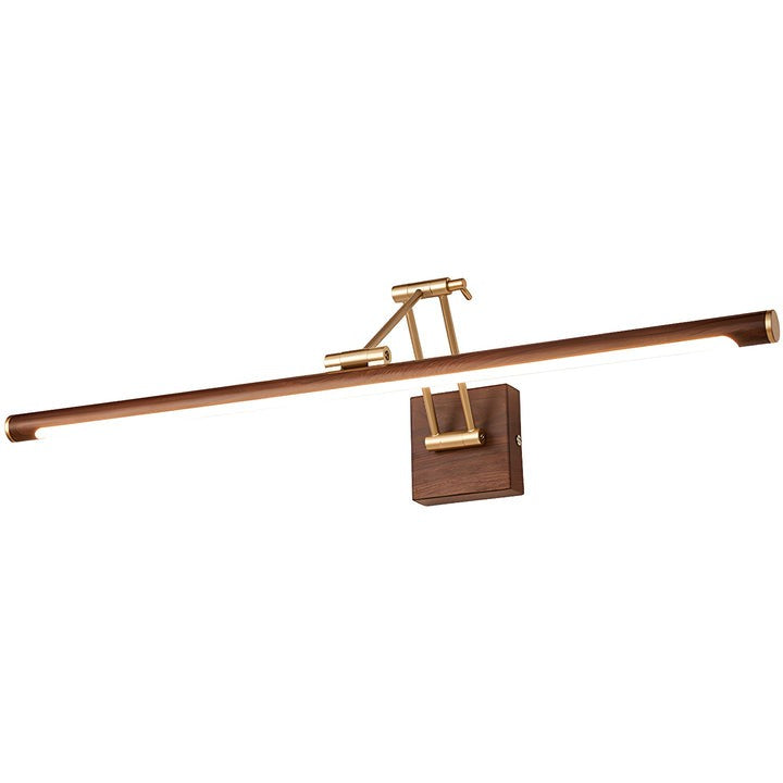 Adjustable Walnut Finish Linear LED Wall Light