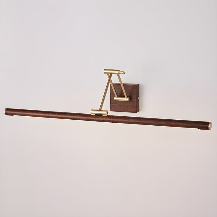 Adjustable Walnut Finish Linear LED Wall Light