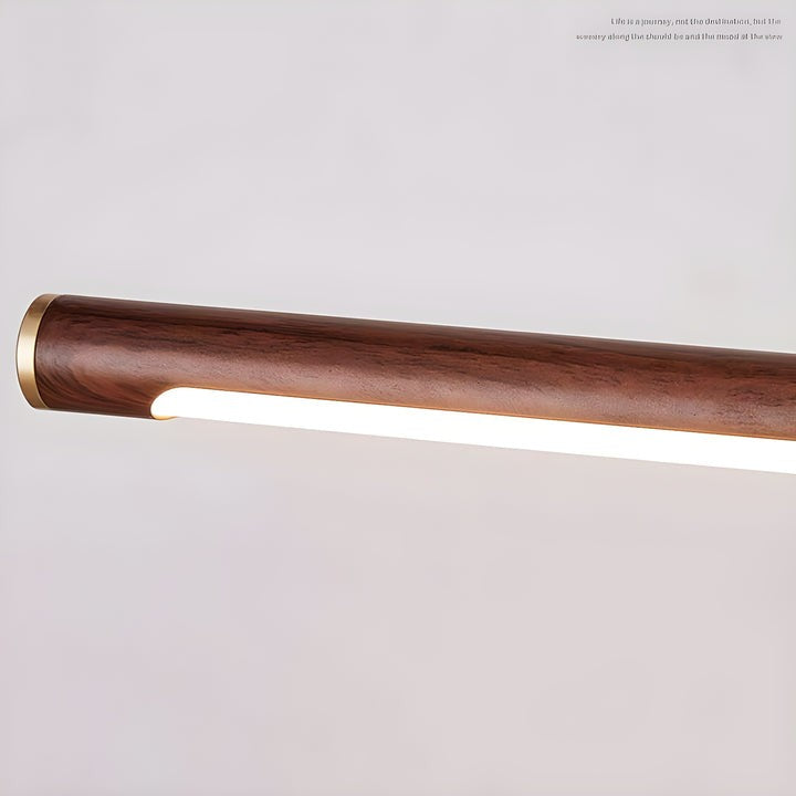 Adjustable Walnut Finish Linear LED Wall Light