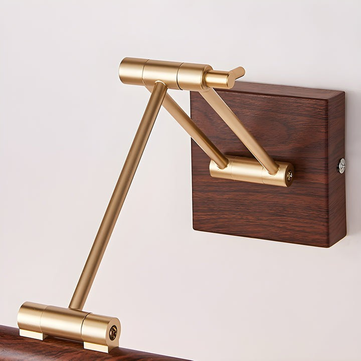Adjustable Walnut Finish Linear LED Wall Light