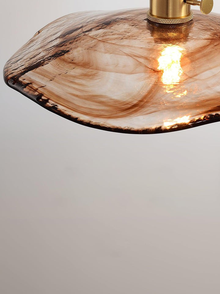 Amber Glass Flower Petal Swag Pendant Light