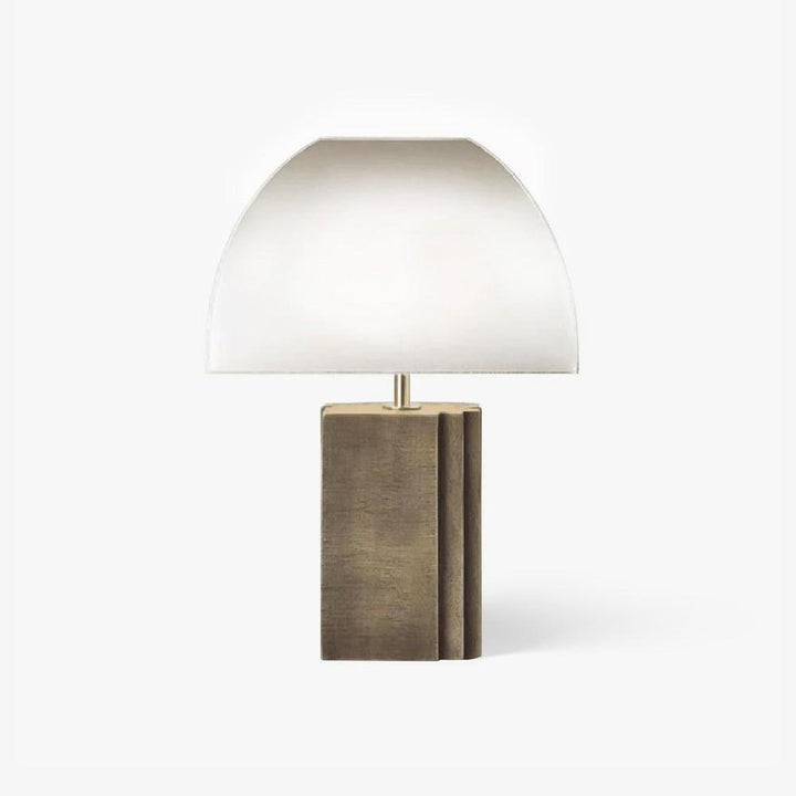 Antique Gold Table Lamp with White Shade – Modern LED Accent Light