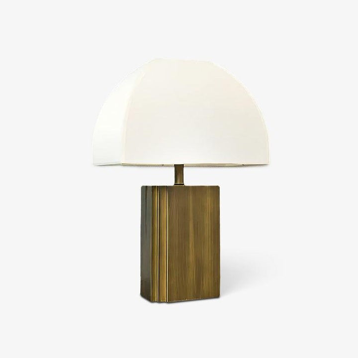 Antique Gold Table Lamp with White Shade – Modern LED Accent Light