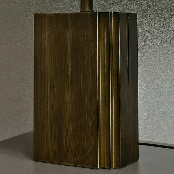 Antique Gold Table Lamp with White Shade – Modern LED Accent Light
