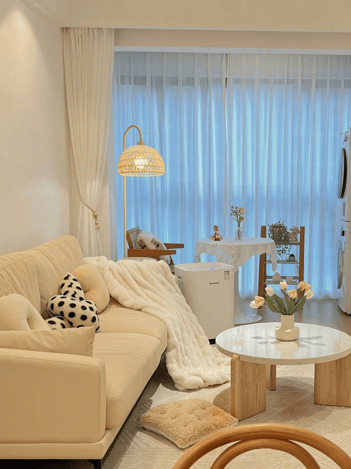Arched Woven Rattan Floor Lamp