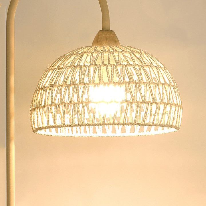 Arched Woven Rattan Floor Lamp