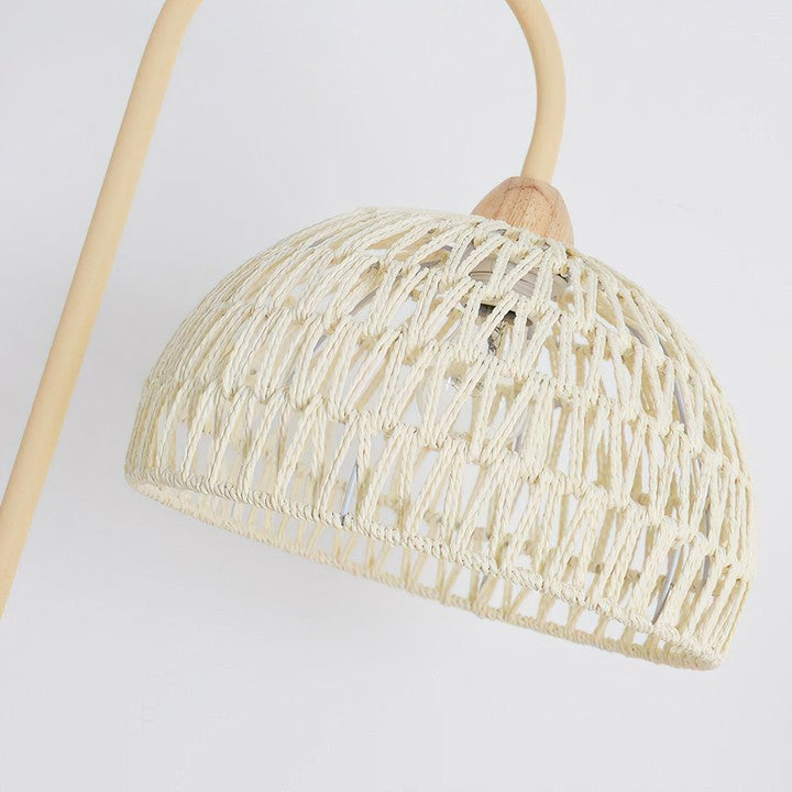 Arched Woven Rattan Floor Lamp