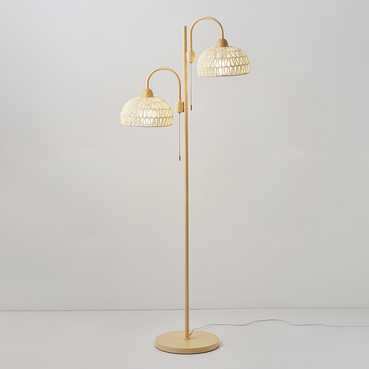 Arched Woven Rattan Floor Lamp