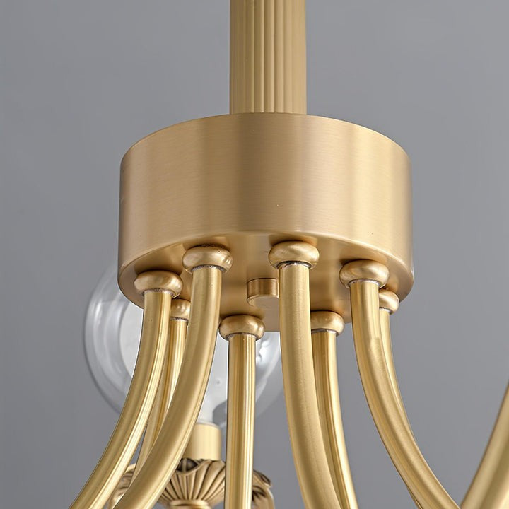 Brass and Glass Orb Chandelier - Modern Sphere LED Fixture