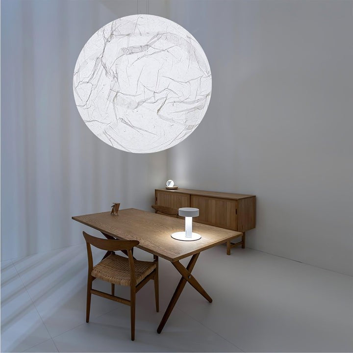Celestial Silk Moon Pendant Light