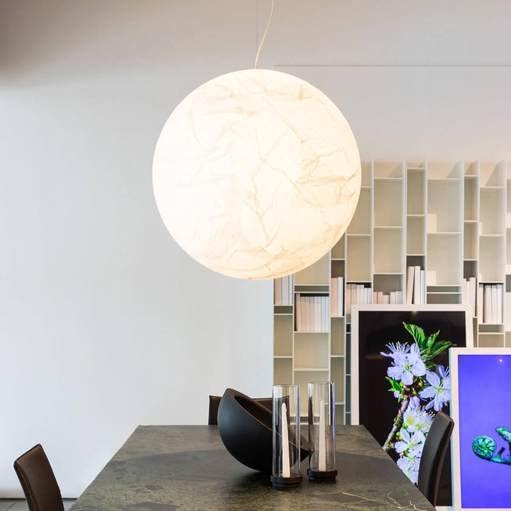 Celestial Silk Moon Pendant Light