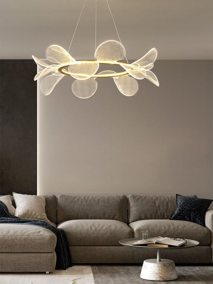 Delicate Acrylic Flower LED Chandelier – Modern Pendant Light