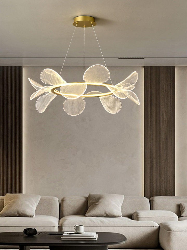 Delicate Acrylic Flower LED Chandelier – Modern Pendant Light