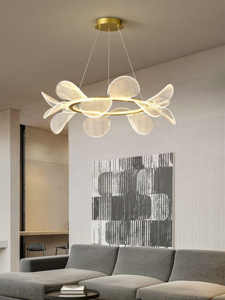Delicate Acrylic Flower LED Chandelier – Modern Pendant Light