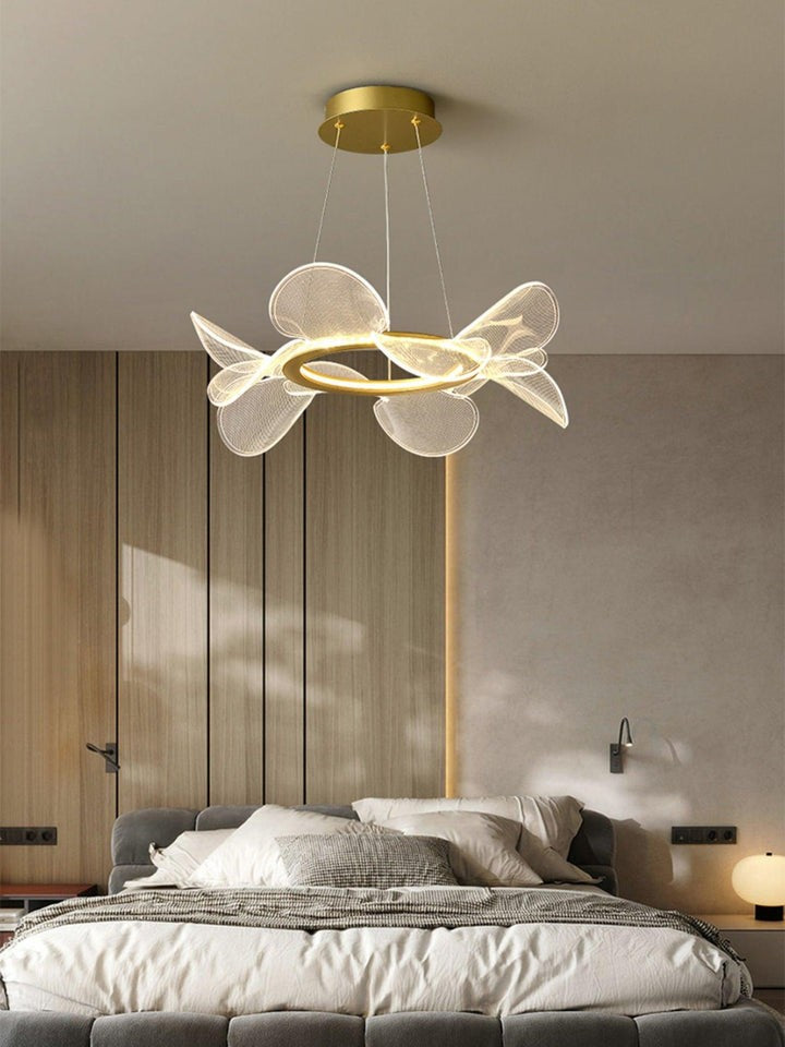 Delicate Acrylic Flower LED Chandelier – Modern Pendant Light