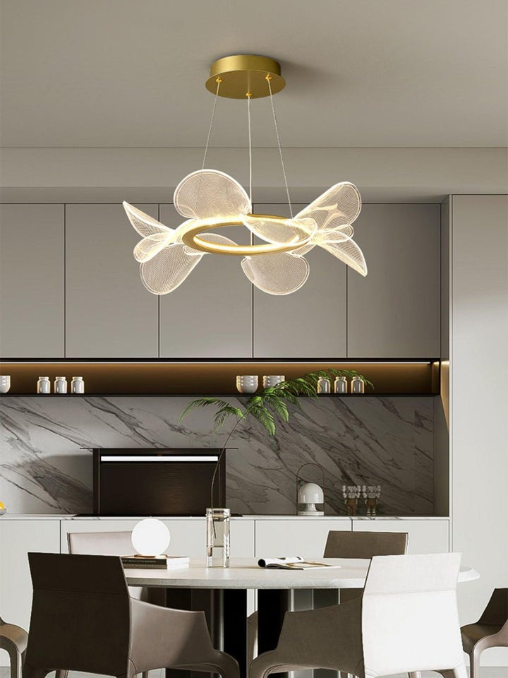 Delicate Acrylic Flower LED Chandelier – Modern Pendant Light