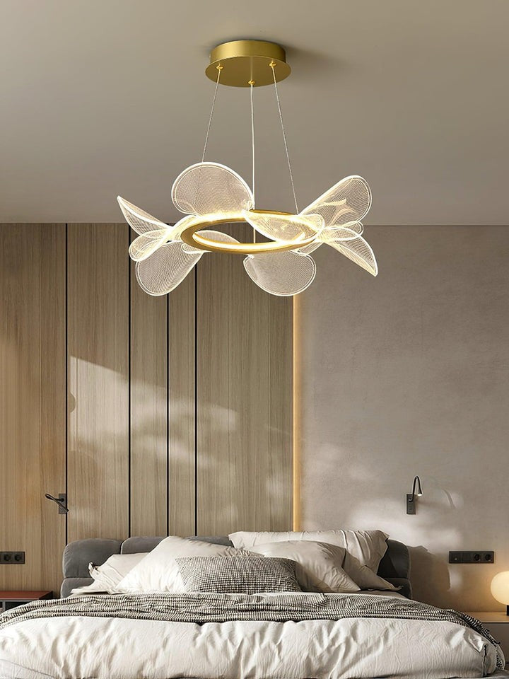 Delicate Acrylic Flower LED Chandelier – Modern Pendant Light
